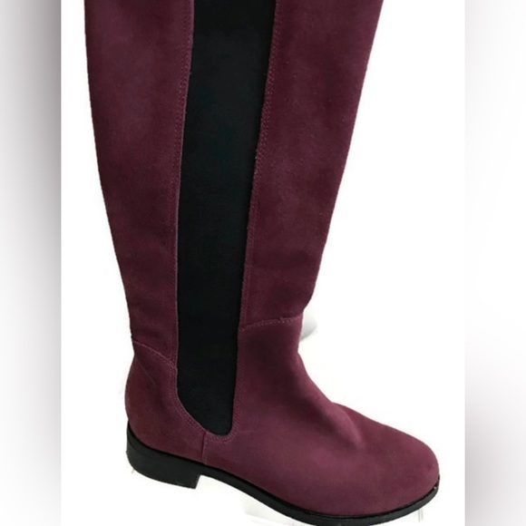 Cole Haan Suede Boots!Burgundy Equestrian Flat Boot. Size 6.5 EUC Retails $180 - Picture 7 of 7
